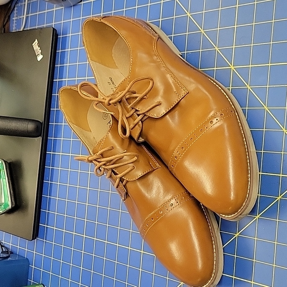 Flying Deer Leather Lining Men's Shoes Brown Size 12 Marin-1